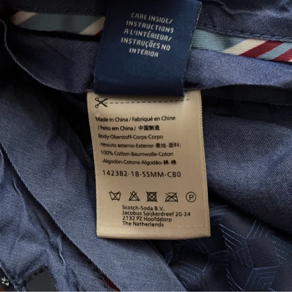 Scotch & Soda Pants Mens 30x32 (30x24) Mott Dress Casual Geometric Print Blue - Picture 6 of 6